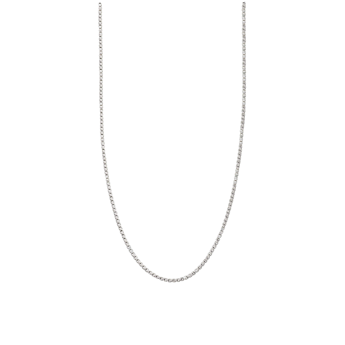 STERLING SILVER 20 INCH ROUND BOX CHAIN NECKLACE