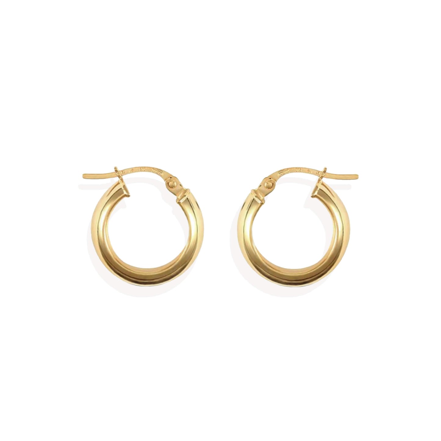 9K Gold Domed Band Hoops (14mm)