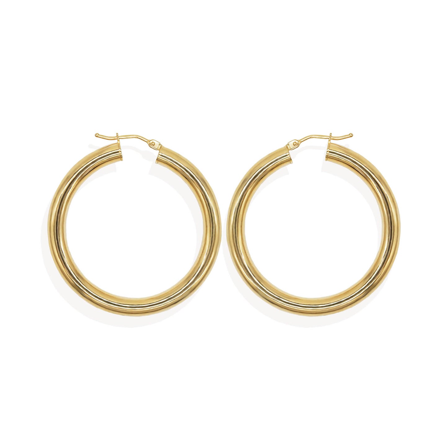 9K Gold Rounded Hoops (38mm)
