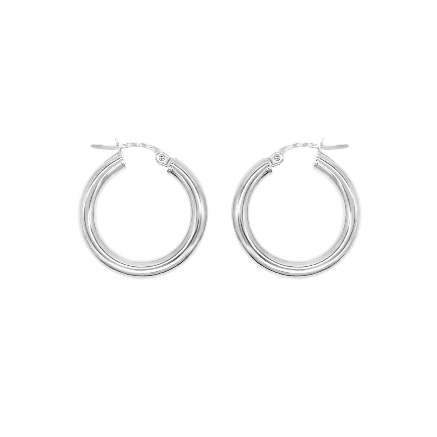 STERLING SILVER SMALL CHUNKY HOOP EARRINGS