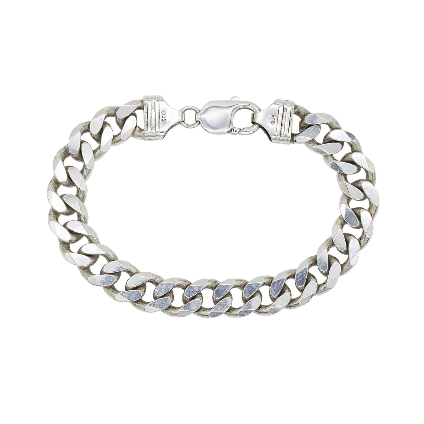 VINTAGE STERLING SILVER HEAVY CURB CHAIN BRACELET