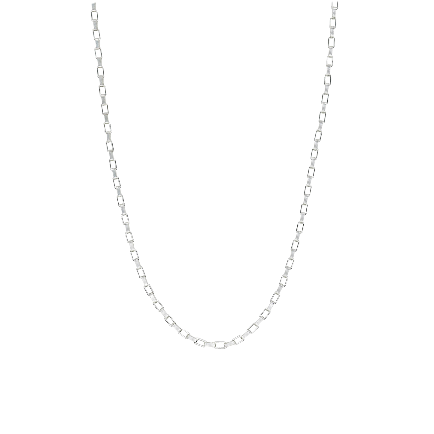 STERLING SILVER PAPER LINK CHAIN NECKLACE