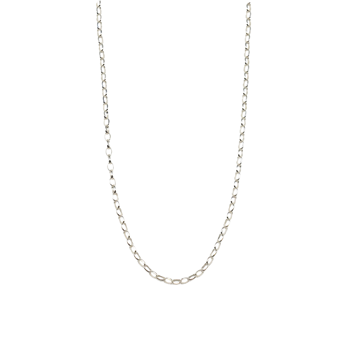 STERLING SILVER 24 INCH DIAMOND CUT BELCHER CHAIN