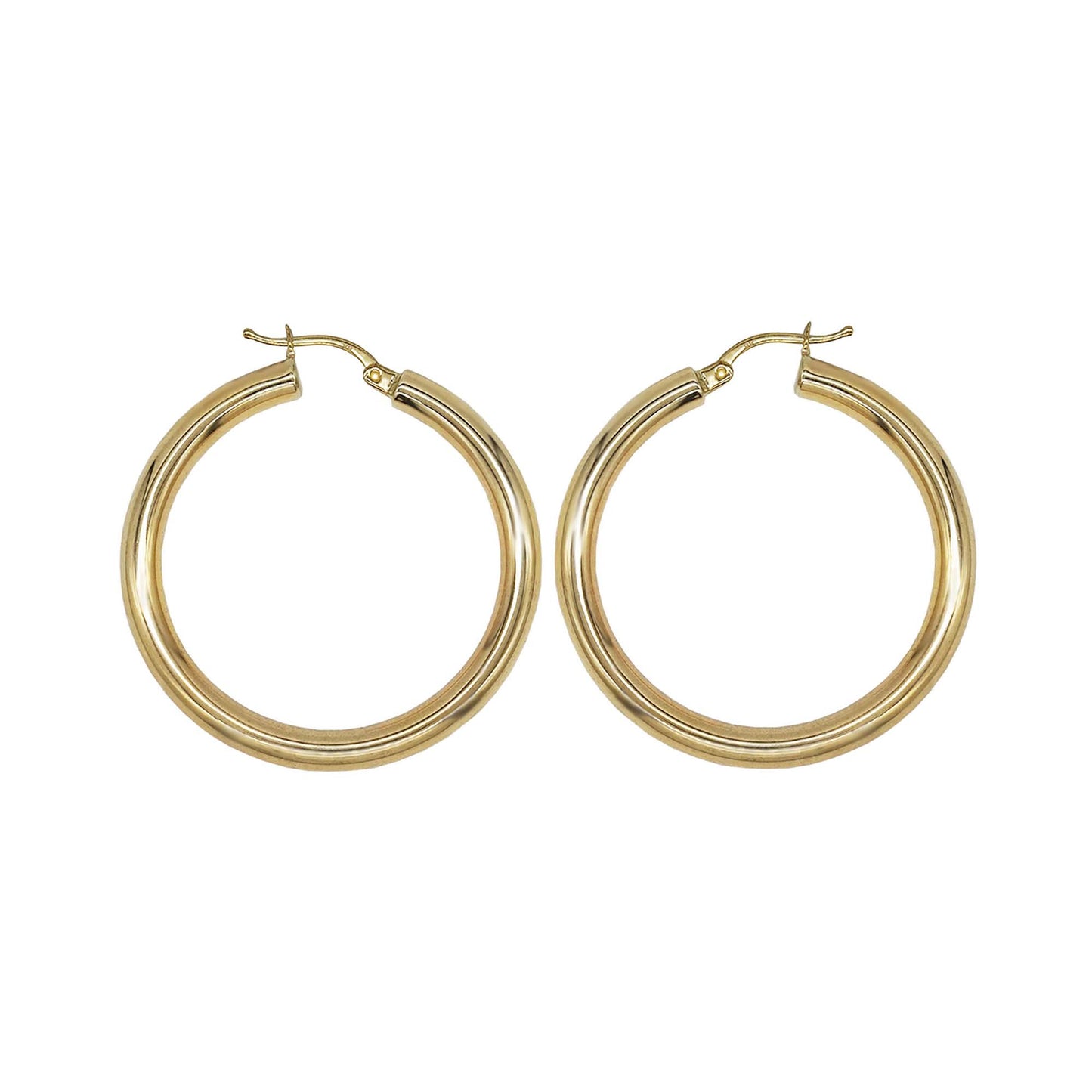 9K GOLD CHUNKY LARGE HOOP EARRINGS