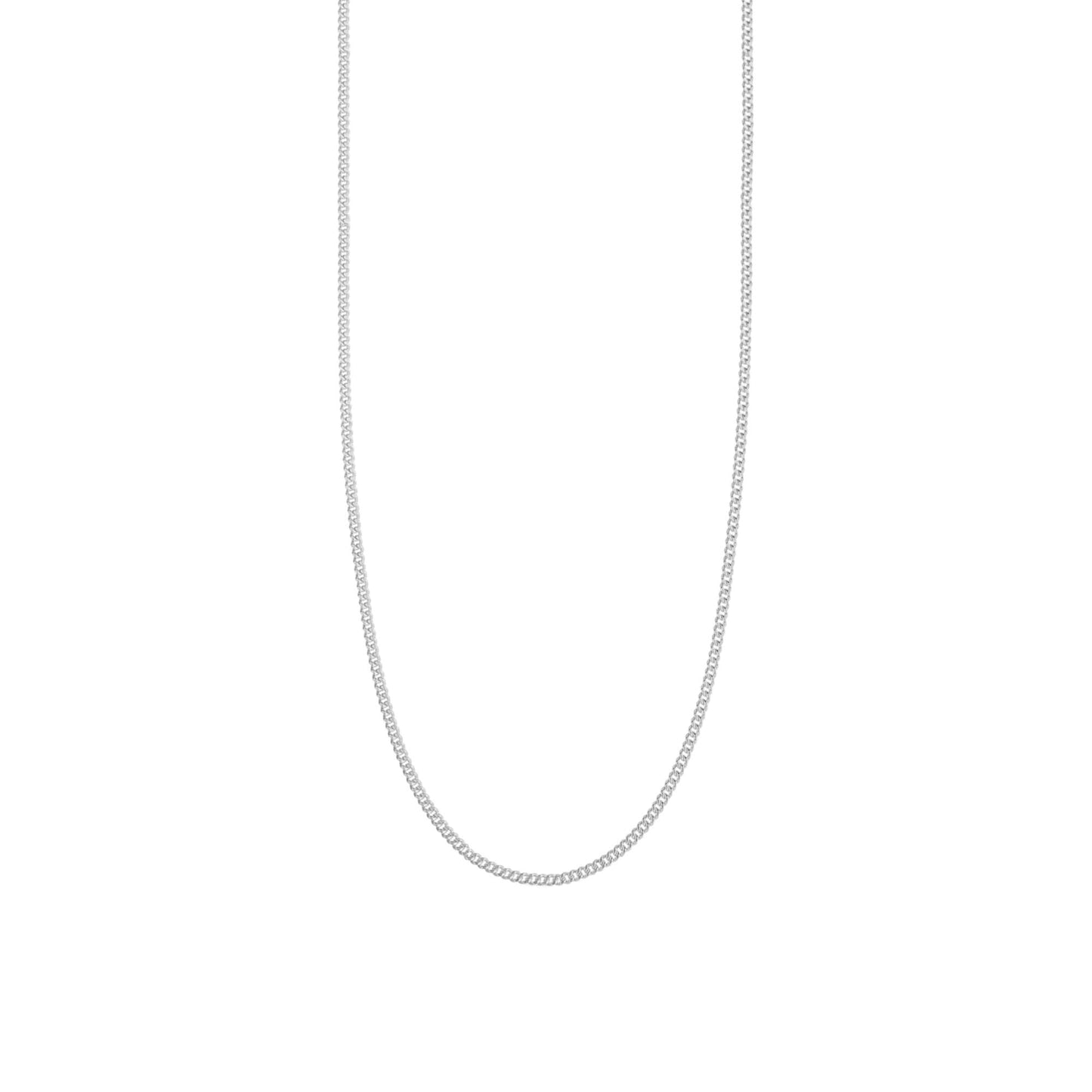 sterling silver diamond cut box chain necklace.
