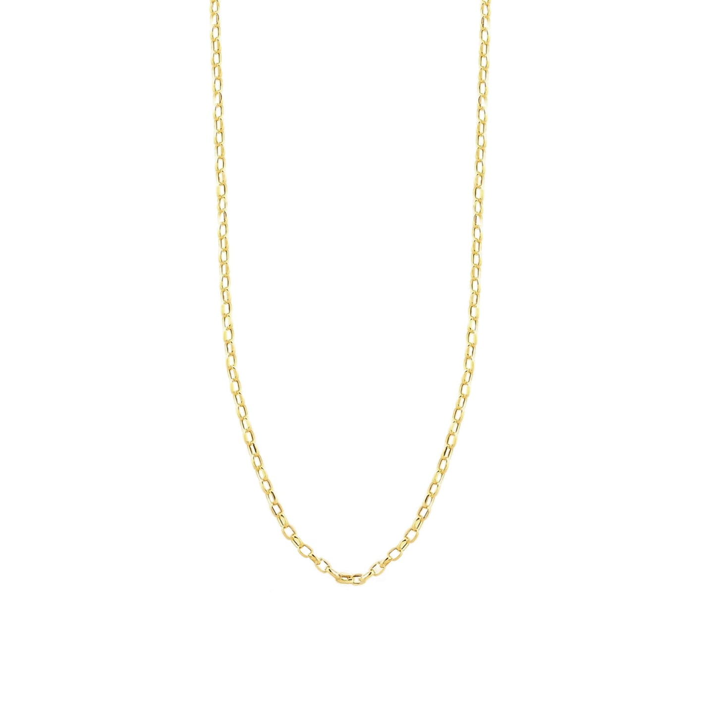 9K GOLD OVAL LINK DIAMOND CUT BELCHER CHAIN NECKLACE