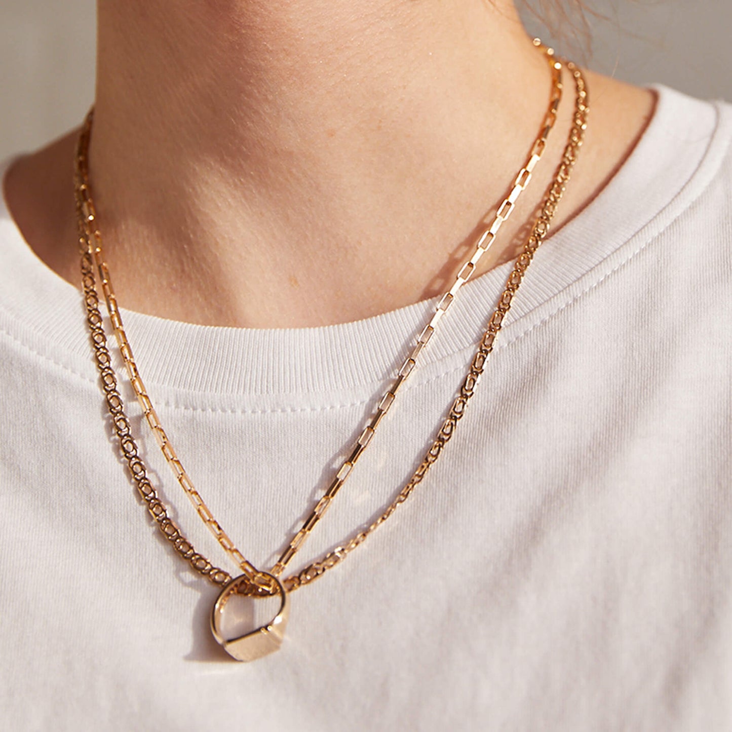 VINTAGE 9K GOLD PAPER LINK CHAIN NECKLACE