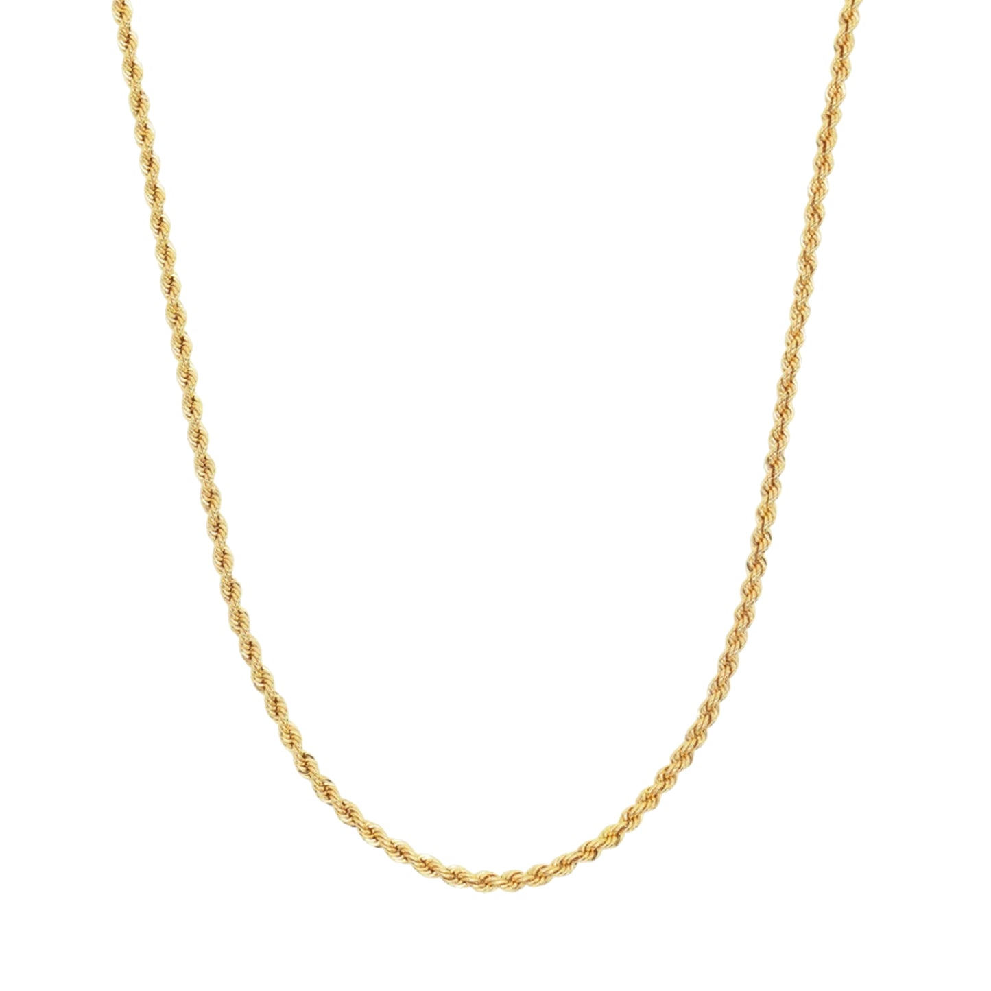 9K GOLD 18 INCH ROPE CHAIN NECKLACE