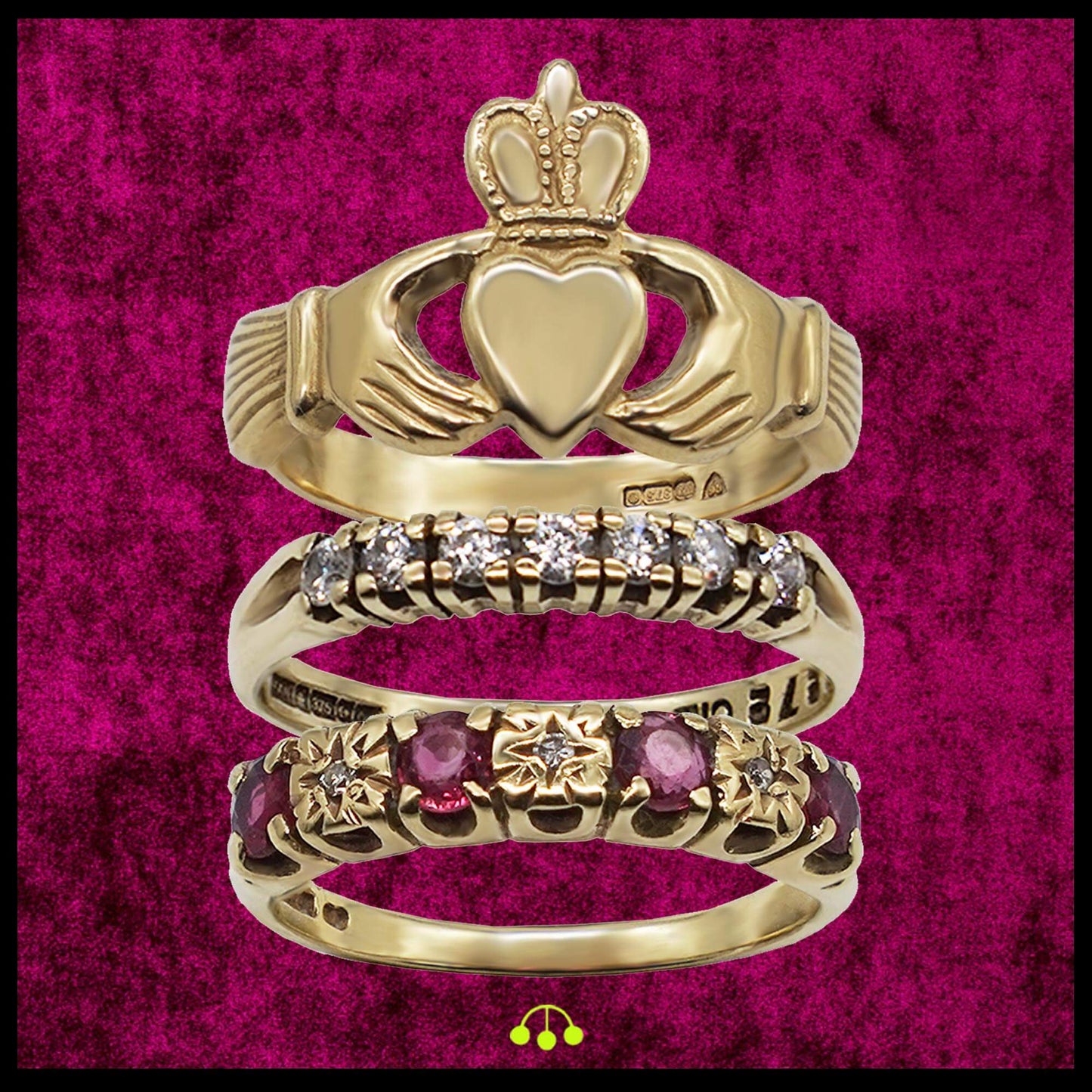 VINTAGE 9K GOLD CLADDAGH RING