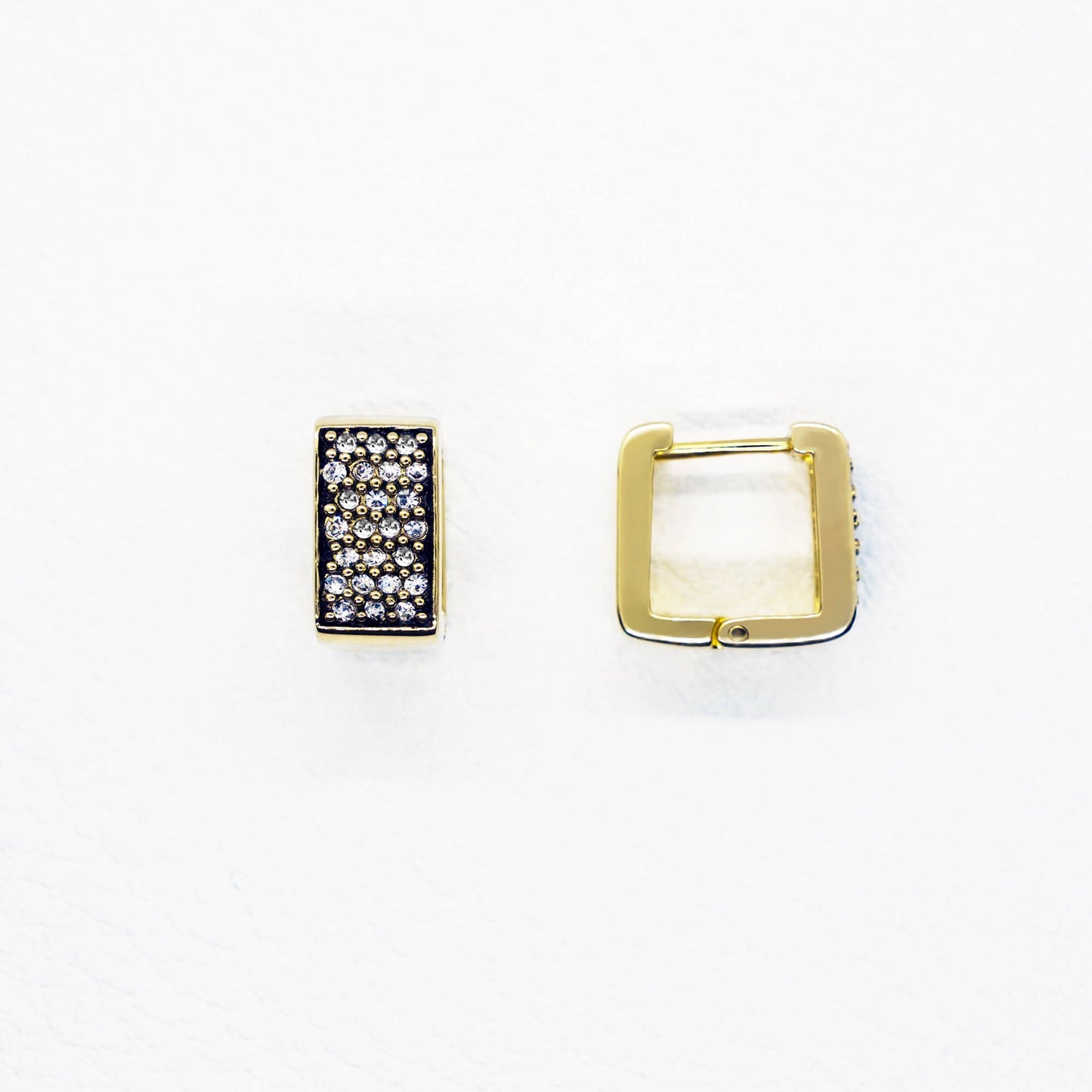 PAWNSHOP SIGNATURE PAVE SQUARE HOOP EARRINGS