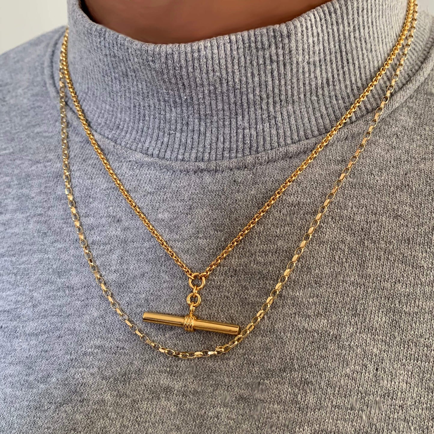 9K GOLD 20 INCH DIAMOND CUT BELCHER CHAIN NECKLACE