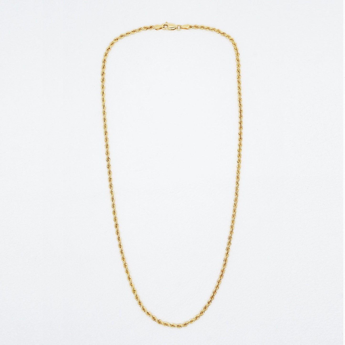 9K GOLD 18 INCH ROPE CHAIN NECKLACE