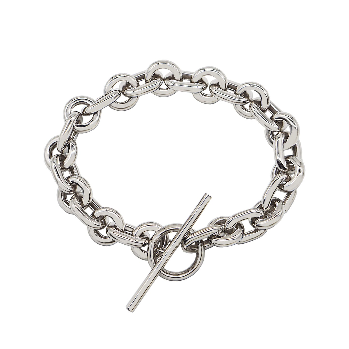 STERLING SILVER CHUNKY T BAR BRACELET