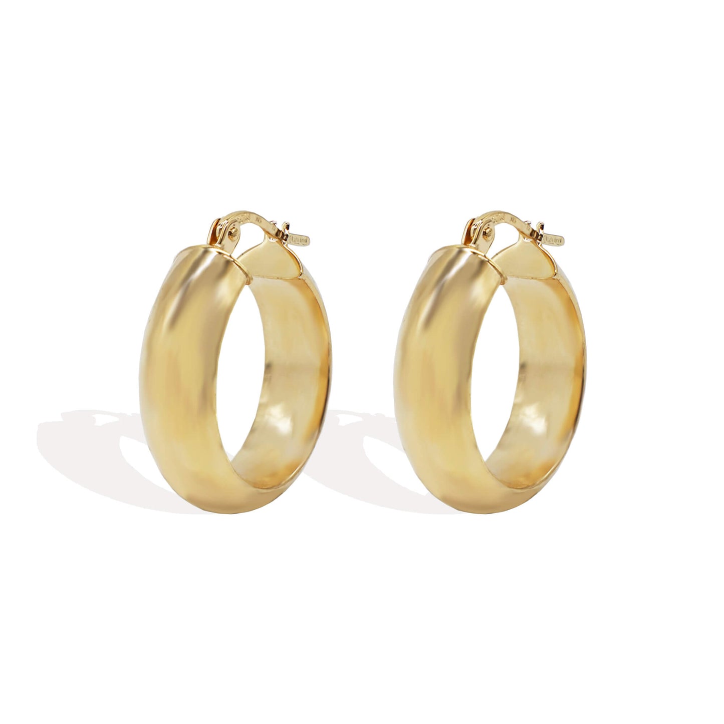 9K Gold Domed Band Hoops (19mm)