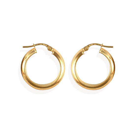 9K Gold Domed Band Hoops (19mm)
