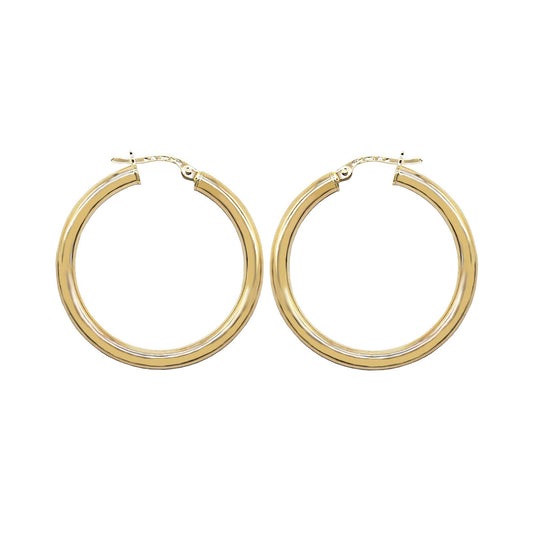 9K GOLD 30MM HOOP EARRINGS