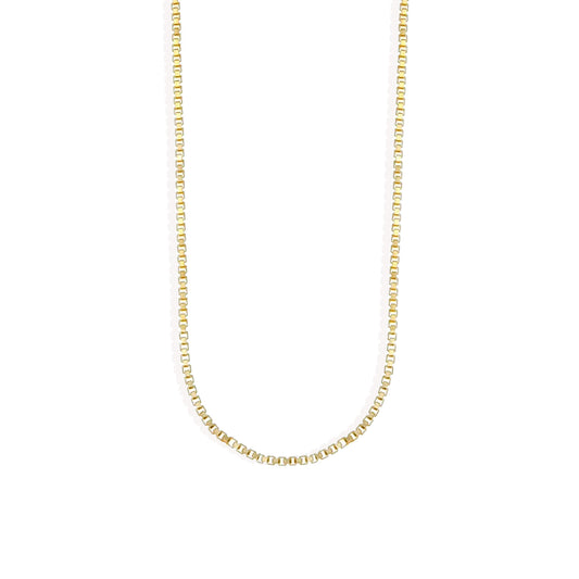 gold box chain necklace 