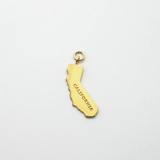 California shape map charm with jump ring.
