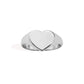silver smooth heart signet ring