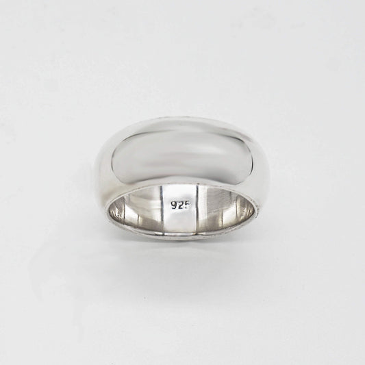 sterling silver domed chubby band ring.