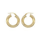 VINTAGE 9K GOLD CHUNKY RIDGE HOOP EARRINGS