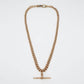 VINTAGE 9K ROSE GOLD T BAR ALBERT CHAIN NECKLACE