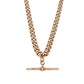 Antique Rose gold graduated Albert chain with t bar- hallmarked t bar & links.
