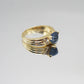 VINTAGE 9K GOLD DECO STONE RING