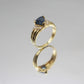 VINTAGE 9K GOLD DECO STONE RING