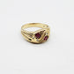 VINTAGE 9K GOLD DIAMOND & RUBY SNAKE RING
