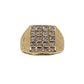 VINTAGE 9K GOLD DIAMOND CHECKERBOARD SIGNET RING