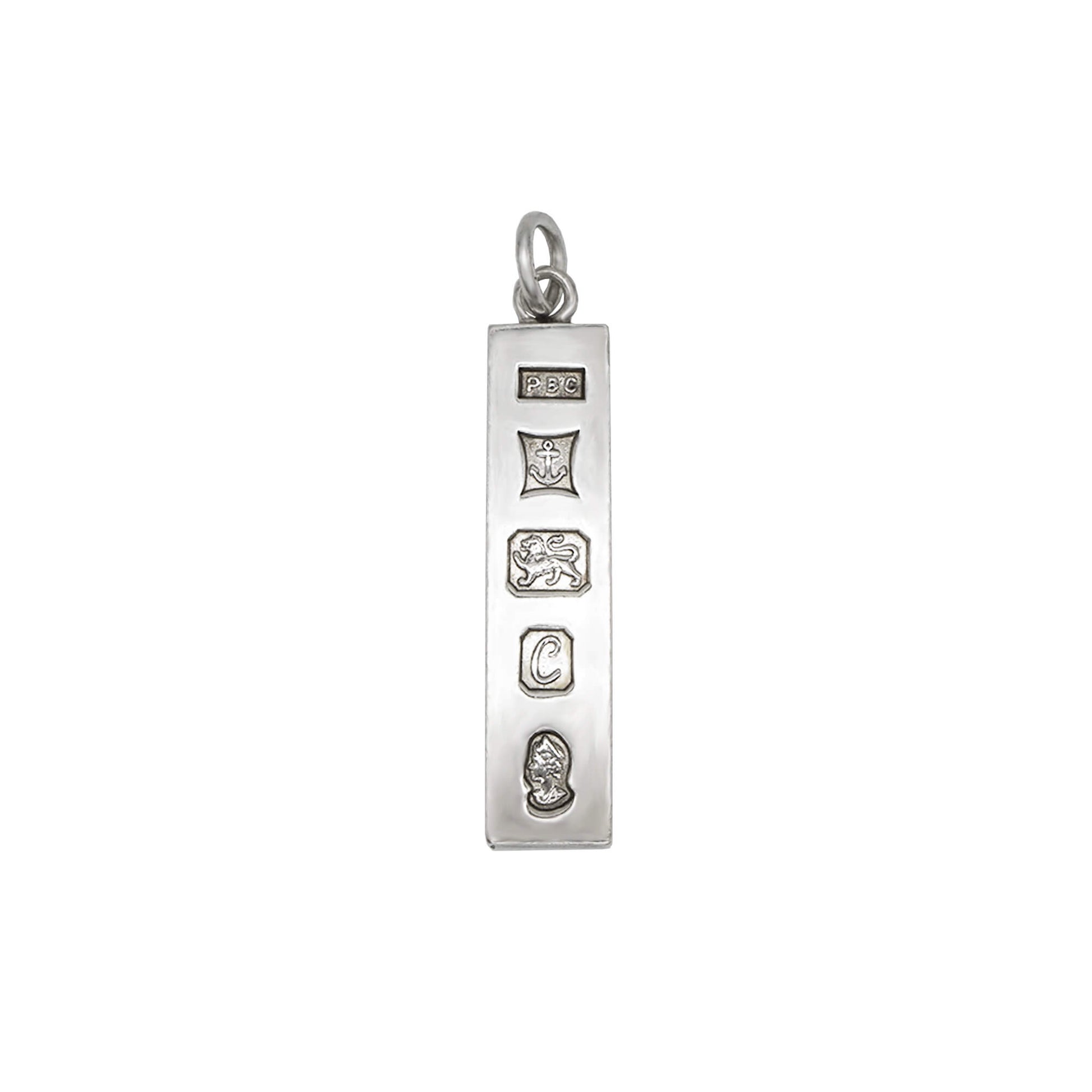 vintage sterling silver sling ingot charm with hallmarks