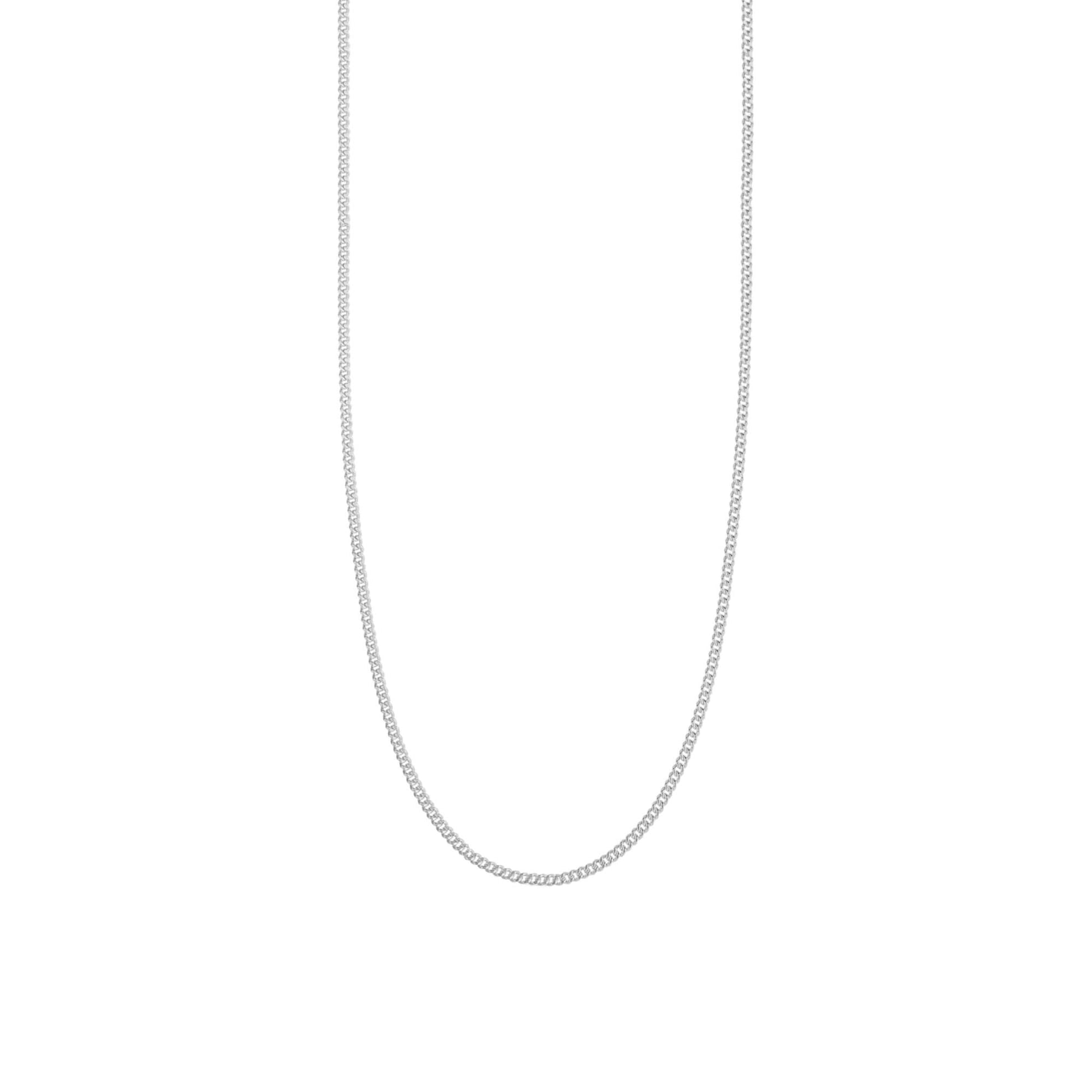 sterling silver diamond cut box chain necklace.