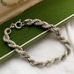 VINTAGE STERLING SILVER CHUNKY ROPE CHAIN BRACELET