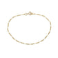 9K GOLD FINE DIAMOND CUT FIGARO CHAIN BRACELET.