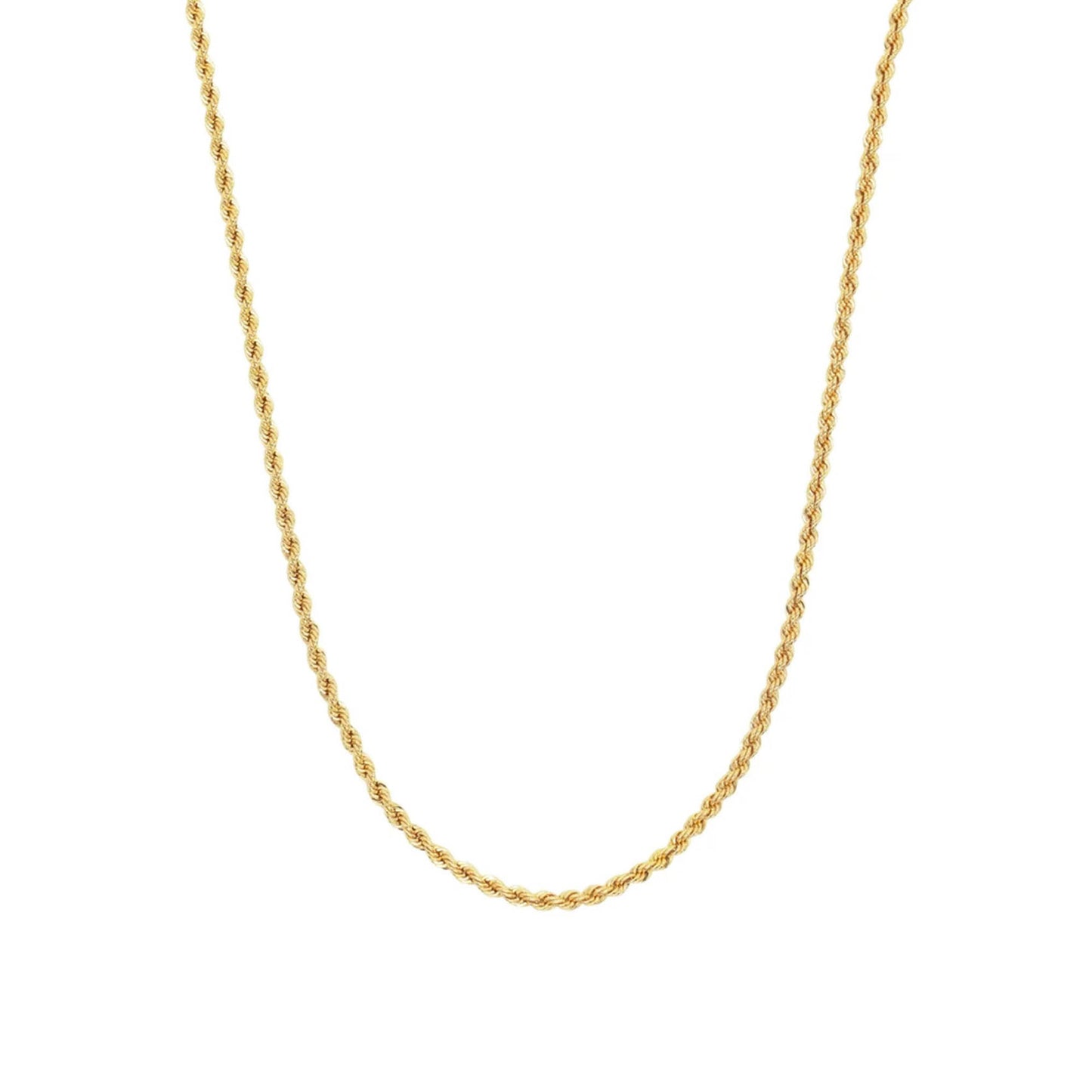 9K GOLD 18 INCH FINE ROPE CHAIN NECKLACE