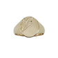 9k gold oval half diagonal patterned signet ring.