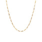 Vintage 9K gold paper link chain necklace on a white background.