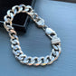 VINTAGE STERLING SILVER HEAVY CURB CHAIN BRACELET