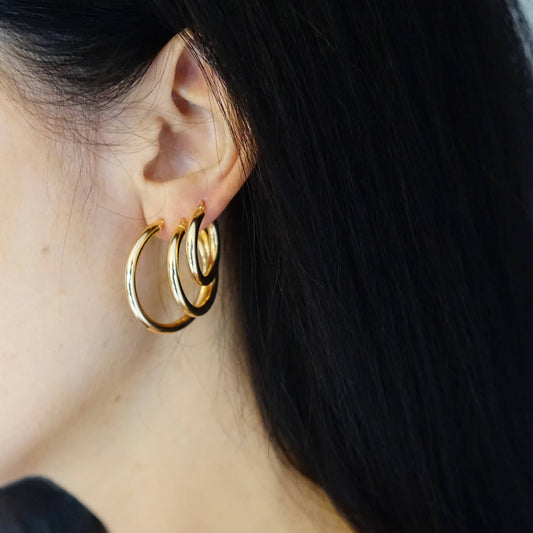 9K GOLD 30MM HOOP EARRINGS