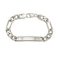 Chunky silver ID bracelet with figaro link.