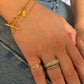 VINTAGE 9K GOLD DIAMOND ROW RING