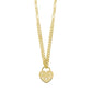 Gold mix chain necklace with heart padlock pendant.