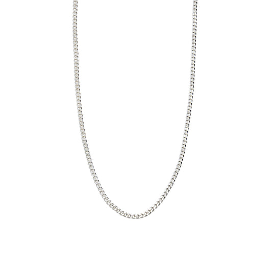 STERLING SILVER DIAMOND CUT CURB CHAIN NECKLACE