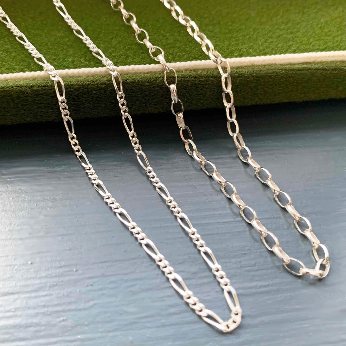 STERLING SILVER 24 INCH DIAMOND CUT BELCHER CHAIN