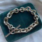 STERLING SILVER CHUNKY T BAR BRACELET