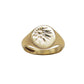 Vintage 9K Gold 70s sunburst ring- etched details on face, hallmarks can be seen on inner band