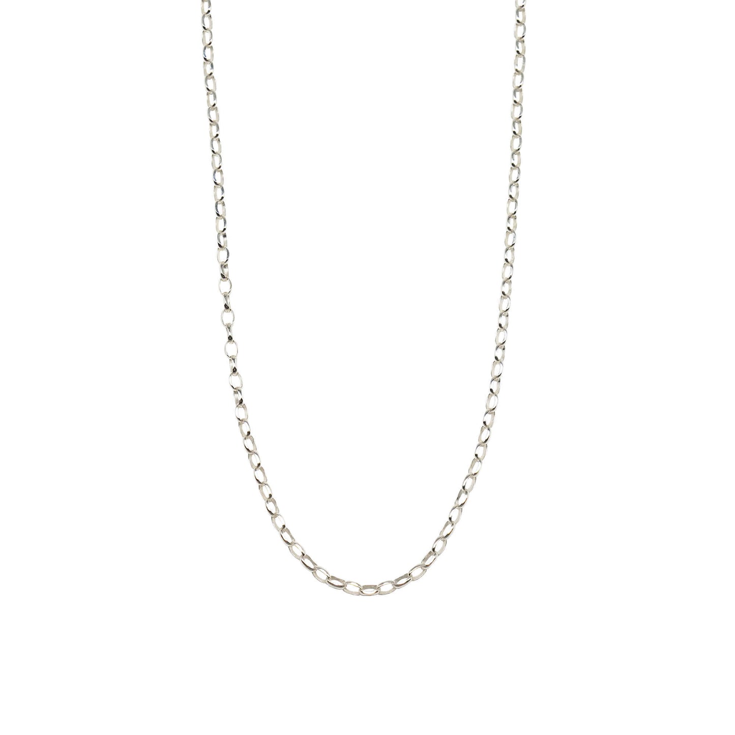 STERLING SILVER 24 INCH DIAMOND CUT BELCHER CHAIN