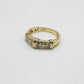 VINTAGE 9K GOLD DIAMOND BAMBOO RING