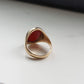 VINTAGE 9K GOLD CARNELIAN SIGNET PINKY RING